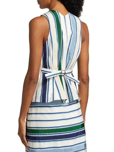 Rosie Assoulin Women's King Giorgio Striped Cotton-Blend Vest | Thumbnail 5 Rosie Assoulin Women's King Giorgio Striped Cotton-Blend Vest | Thumbnail 5