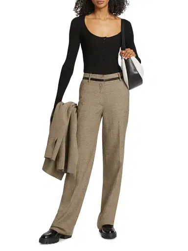 Proenza Schouler Women's Aidan Melangé Straight-Leg Pants | Thumbnail 2 Proenza Schouler Women's Aidan Melangé Straight-Leg Pants | Thumbnail 2