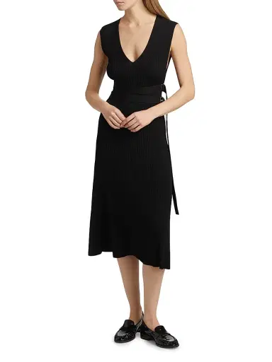 Proenza Schouler Women's Madeline Belted Rib-Knit Sweater Midi-Dress | Thumbnail 2 Proenza Schouler Women's Madeline Belted Rib-Knit Sweater Midi-Dress | Thumbnail 2