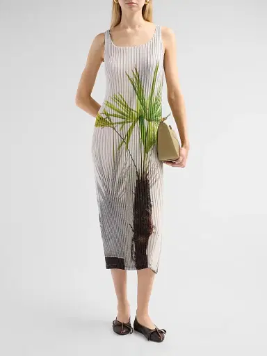 Issey Miyake Women's Urban Jungle Pleats Midi-Dress - White - Size 2 | Thumbnail 2 Issey Miyake Women's Urban Jungle Pleats Midi-Dress - White - Size 2 | Thumbnail 2