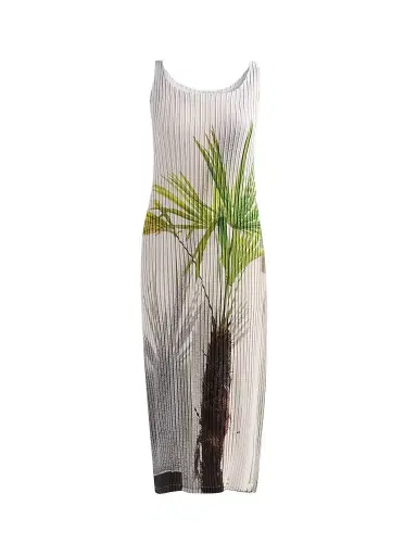 Issey Miyake Women's Urban Jungle Pleats Midi-Dress - White - Size 2 | Thumbnail 1 Issey Miyake Women's Urban Jungle Pleats Midi-Dress - White - Size 2 | Thumbnail 1