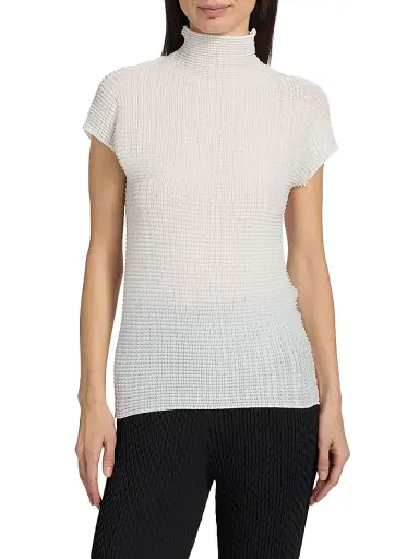 Issey Miyake Women's Wooly Pleats Top - White - Size XS | Thumbnail 3 Issey Miyake Women's Wooly Pleats Top - White - Size XS | Thumbnail 3