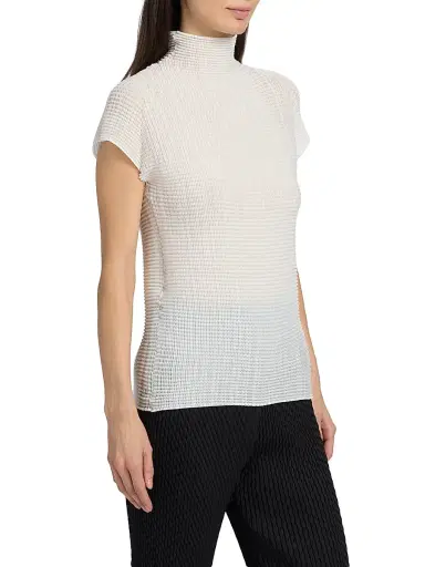 Issey Miyake Women's Wooly Pleats Top - White - Size XS | Thumbnail 4 Issey Miyake Women's Wooly Pleats Top - White - Size XS | Thumbnail 4
