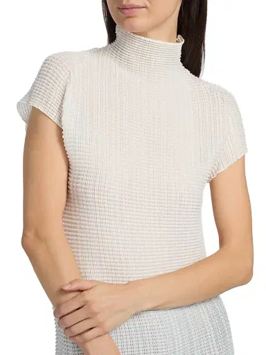 Issey Miyake Women's Wooly Pleats Top - White - Size XS | Thumbnail 6 Issey Miyake Women's Wooly Pleats Top - White - Size XS | Thumbnail 6