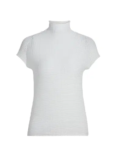 Issey Miyake Women's Wooly Pleats Top - White - Size XS | Thumbnail 1 Issey Miyake Women's Wooly Pleats Top - White - Size XS | Thumbnail 1