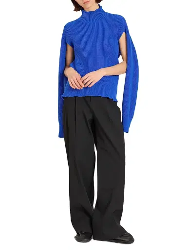 Issey Miyake Women's Displaced Knit Sweater - Blue | Thumbnail 2 Issey Miyake Women's Displaced Knit Sweater - Blue | Thumbnail 2