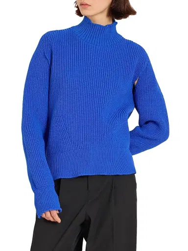 Issey Miyake Women's Displaced Knit Sweater - Blue | Thumbnail 3 Issey Miyake Women's Displaced Knit Sweater - Blue | Thumbnail 3