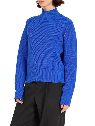 Issey Miyake Women's Displaced Knit Sweater - Blue | Thumbnail 4 Issey Miyake Women's Displaced Knit Sweater - Blue | Thumbnail 4