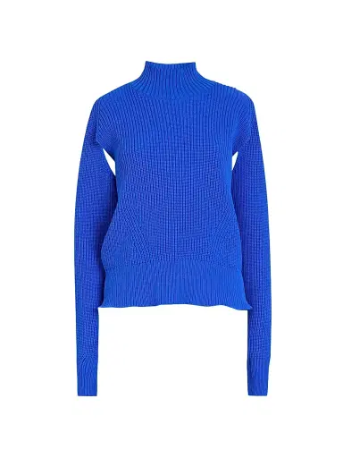 Issey Miyake Women's Displaced Knit Sweater - Blue | Thumbnail 1 Issey Miyake Women's Displaced Knit Sweater - Blue | Thumbnail 1