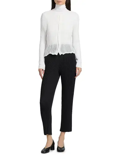 Issey Miyake Women's Twist Chiffon Button-Front Top - White - Size XS | Thumbnail 2 Issey Miyake Women's Twist Chiffon Button-Front Top - White - Size XS | Thumbnail 2