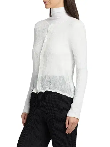 Issey Miyake Women's Twist Chiffon Button-Front Top - White - Size XS | Thumbnail 4 Issey Miyake Women's Twist Chiffon Button-Front Top - White - Size XS | Thumbnail 4