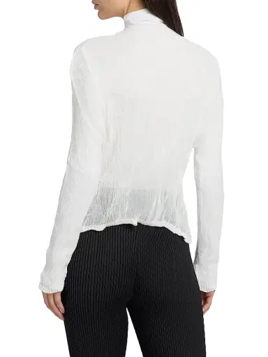 Issey Miyake Women's Twist Chiffon Button-Front Top - White - Size XS | Thumbnail 5 Issey Miyake Women's Twist Chiffon Button-Front Top - White - Size XS | Thumbnail 5