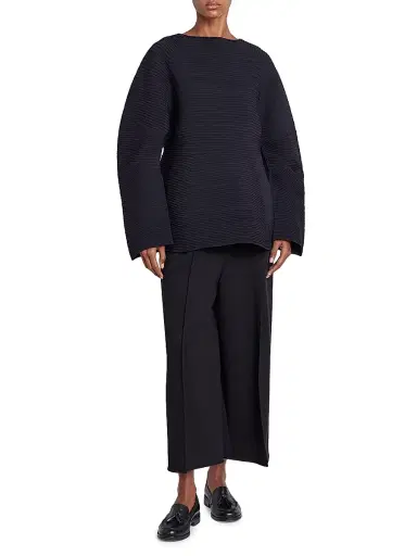 Issey Miyake Women's Campagne Wide-Leg Pants - Black | Thumbnail 2 Issey Miyake Women's Campagne Wide-Leg Pants - Black | Thumbnail 2