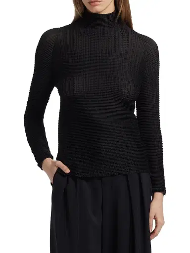 Issey Miyake Women's Grid Pleat Top - Black - Size Small | Thumbnail 3 Issey Miyake Women's Grid Pleat Top - Black - Size Small | Thumbnail 3