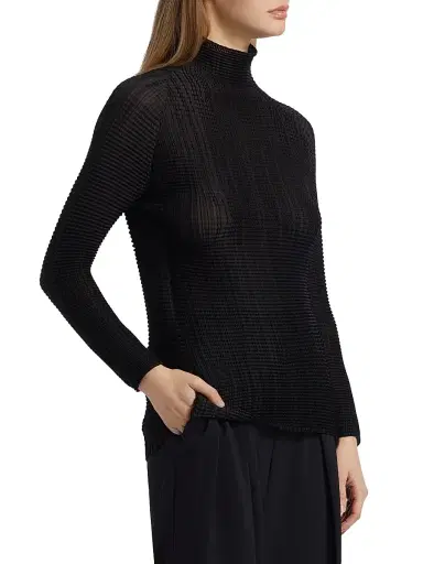 Issey Miyake Women's Grid Pleat Top - Black - Size Small | Thumbnail 4 Issey Miyake Women's Grid Pleat Top - Black - Size Small | Thumbnail 4