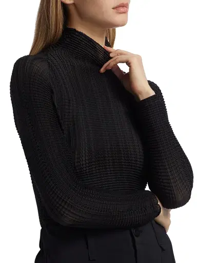 Issey Miyake Women's Grid Pleat Top - Black - Size Small | Thumbnail 6 Issey Miyake Women's Grid Pleat Top - Black - Size Small | Thumbnail 6