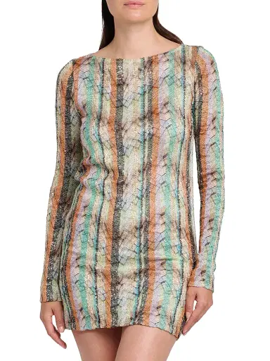 Missoni Women's Chevron & Striped Minidress - Light Multi | Thumbnail 3 Missoni Women's Chevron & Striped Minidress - Light Multi | Thumbnail 3