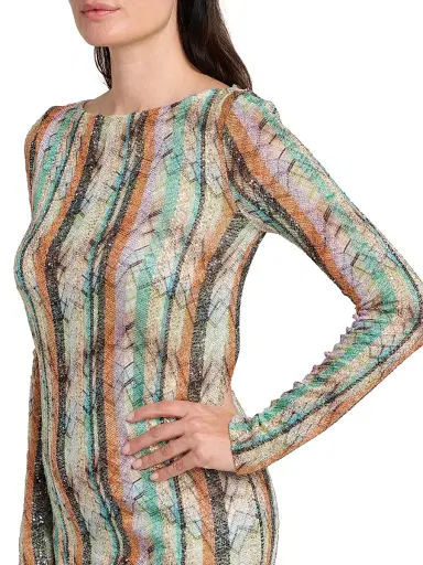 Missoni Women's Chevron & Striped Minidress - Light Multi | Thumbnail 6 Missoni Women's Chevron & Striped Minidress - Light Multi | Thumbnail 6