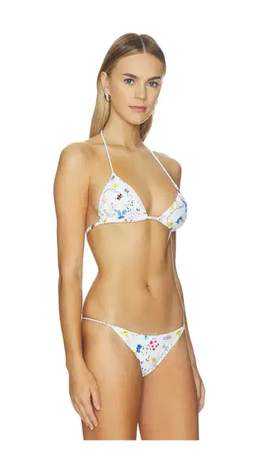PQ X Alice + Olivia Embroidered Tri Bikini Top | Thumbnail 2 PQ X Alice + Olivia Embroidered Tri Bikini Top | Thumbnail 2