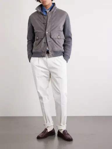 Brunello Cucinelli Suede and Knitted Cashmere Jacket - Men | Thumbnail 2 Brunello Cucinelli Suede and Knitted Cashmere Jacket - Men | Thumbnail 2