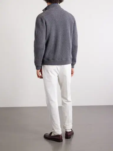 Brunello Cucinelli Suede and Knitted Cashmere Jacket - Men | Thumbnail 4 Brunello Cucinelli Suede and Knitted Cashmere Jacket - Men | Thumbnail 4