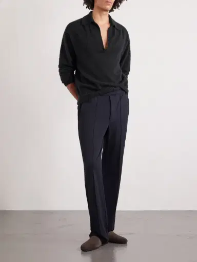 Tom Ford Cashmere and Silk-Blend Polo Sweater - Men | Thumbnail 2 Tom Ford Cashmere and Silk-Blend Polo Sweater - Men | Thumbnail 2