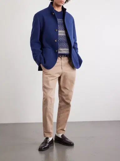 Brunello Cucinelli Fair isle Brushed-Knit Alpaca-Blend Sweater - Men | Thumbnail 2 Brunello Cucinelli Fair isle Brushed-Knit Alpaca-Blend Sweater - Men | Thumbnail 2