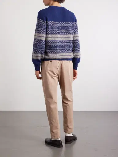 Brunello Cucinelli Fair isle Brushed-Knit Alpaca-Blend Sweater - Men | Thumbnail 4 Brunello Cucinelli Fair isle Brushed-Knit Alpaca-Blend Sweater - Men | Thumbnail 4