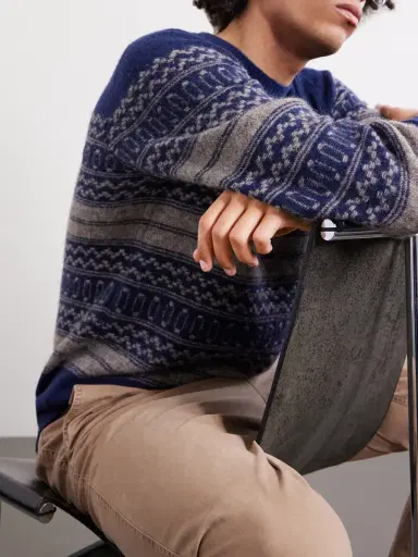 Brunello Cucinelli Fair isle Brushed-Knit Alpaca-Blend Sweater - Men | Thumbnail 5 Brunello Cucinelli Fair isle Brushed-Knit Alpaca-Blend Sweater - Men | Thumbnail 5