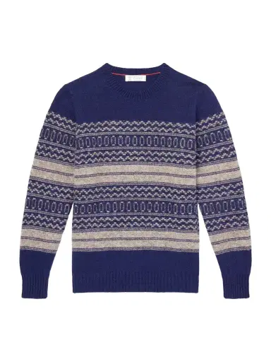 Brunello Cucinelli Fair isle Brushed-Knit Alpaca-Blend Sweater - Men | Thumbnail 1 Brunello Cucinelli Fair isle Brushed-Knit Alpaca-Blend Sweater - Men | Thumbnail 1