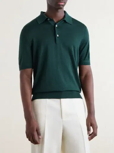 Tom Ford Cashmere and Silk-Blend Polo Shirt - Men | Thumbnail 3 Tom Ford Cashmere and Silk-Blend Polo Shirt - Men | Thumbnail 3