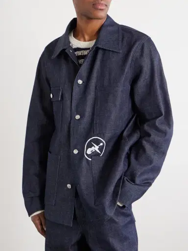 A.P.C. Fragment Printed Denim Jacket - Men | Thumbnail 3 A.P.C. Fragment Printed Denim Jacket - Men | Thumbnail 3