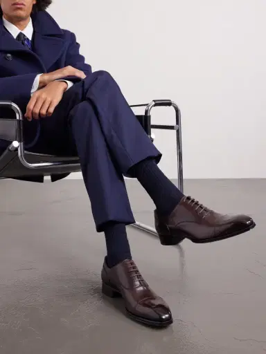 Tom Ford Elkan Burnished-Leather Oxford Shoes - Men | Thumbnail 2 Tom Ford Elkan Burnished-Leather Oxford Shoes - Men | Thumbnail 2
