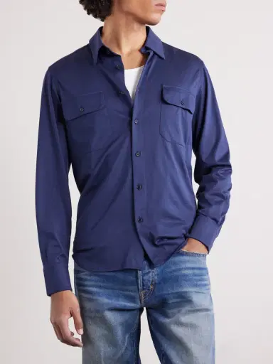 Tom Ford Silk and Cotton-Blend Shirt - Men | Thumbnail 3 Tom Ford Silk and Cotton-Blend Shirt - Men | Thumbnail 3