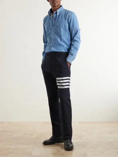Thom Browne Denim-Effect Cotton Shirt - Men | Thumbnail 2 Thom Browne Denim-Effect Cotton Shirt - Men | Thumbnail 2