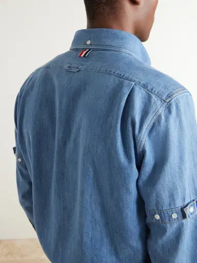 Thom Browne Denim-Effect Cotton Shirt - Men | Thumbnail 6 Thom Browne Denim-Effect Cotton Shirt - Men | Thumbnail 6