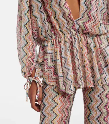 Missoni Zig Zag cutout gathered blouse | Thumbnail 6 Missoni Zig Zag cutout gathered blouse | Thumbnail 6