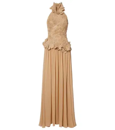 Elie Saab Raffia-trimmed silk-blend tulle gown | Thumbnail 1 Elie Saab Raffia-trimmed silk-blend tulle gown | Thumbnail 1