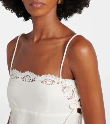 Posse Darya embroidered linen and cotton midi dress | Thumbnail 3 Posse Darya embroidered linen and cotton midi dress | Thumbnail 3
