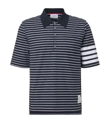 Thom Browne 4-Bar striped cotton polo shirt | Thumbnail 1 Thom Browne 4-Bar striped cotton polo shirt | Thumbnail 1