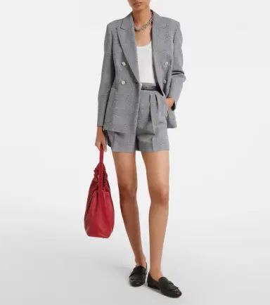 Max Mara Prince of Wales check wool crêpe shorts | Thumbnail 4 Max Mara Prince of Wales check wool crêpe shorts | Thumbnail 4