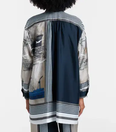 Max Mara Oversized printed silk twill shirt | Thumbnail 5 Max Mara Oversized printed silk twill shirt | Thumbnail 5