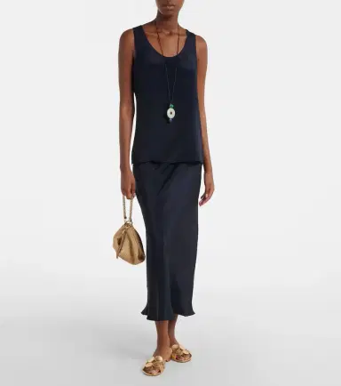 Max Mara Silk crêpe de chine tank top | Thumbnail 2 Max Mara Silk crêpe de chine tank top | Thumbnail 2