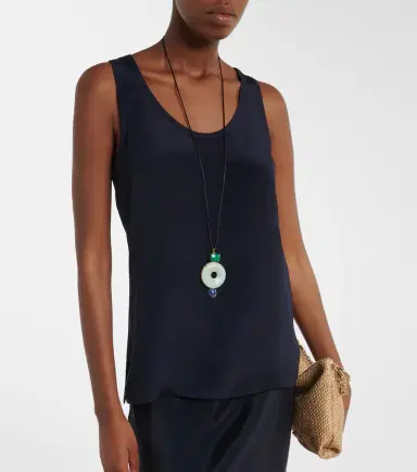 Max Mara Silk crêpe de chine tank top | Thumbnail 6 Max Mara Silk crêpe de chine tank top | Thumbnail 6