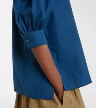 Max Mara Tie-neck cotton poplin blouse | Thumbnail 2 Max Mara Tie-neck cotton poplin blouse | Thumbnail 2