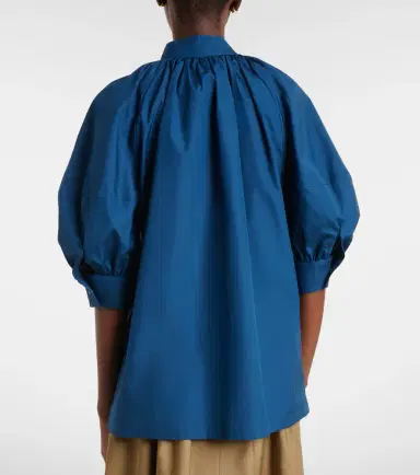 Max Mara Tie-neck cotton poplin blouse | Thumbnail 3 Max Mara Tie-neck cotton poplin blouse | Thumbnail 3