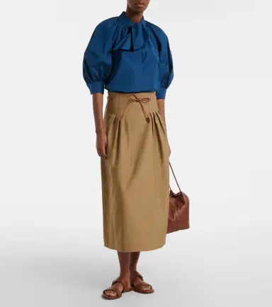 Max Mara Tie-neck cotton poplin blouse | Thumbnail 5 Max Mara Tie-neck cotton poplin blouse | Thumbnail 5