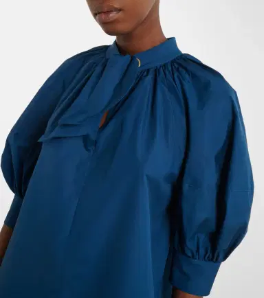 Max Mara Tie-neck cotton poplin blouse | Thumbnail 6 Max Mara Tie-neck cotton poplin blouse | Thumbnail 6