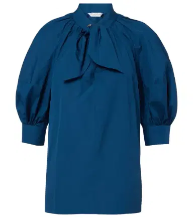 Max Mara Tie-neck cotton poplin blouse | Thumbnail 1 Max Mara Tie-neck cotton poplin blouse | Thumbnail 1
