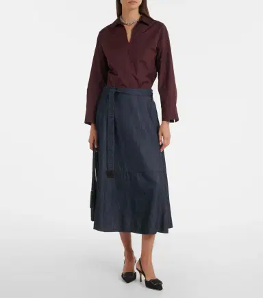 'S Max Mara Belted denim midi skirt | Thumbnail 6 'S Max Mara Belted denim midi skirt | Thumbnail 6